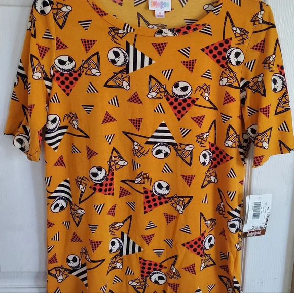 Lularoe nightmare before christmas jack skellington womans blouse, size medium - Picture 2 of 5